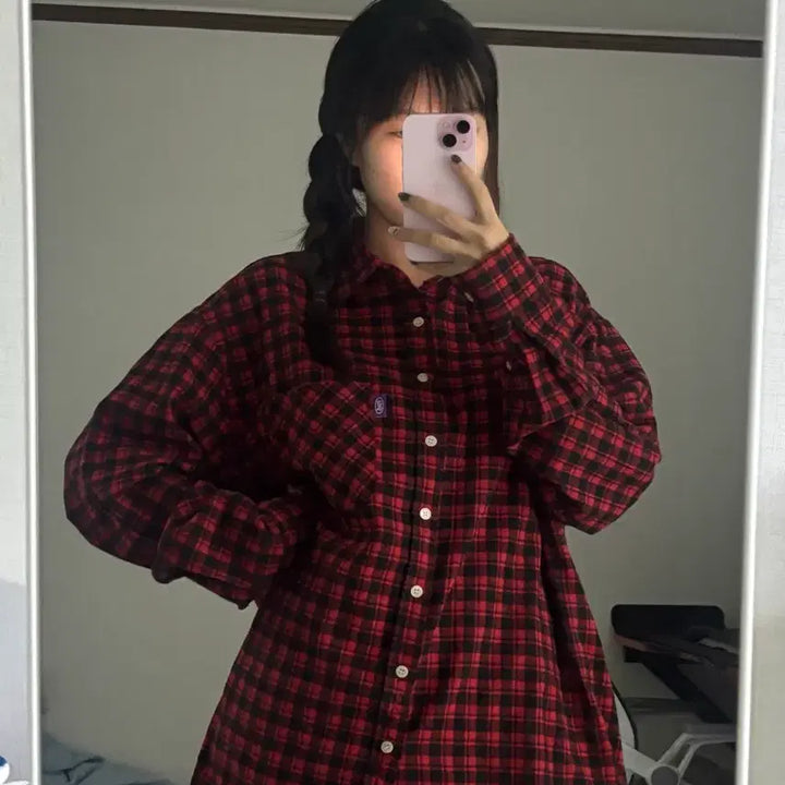 [BUNJANG] YESEYES Checkered Shirt L / 예스아이씨 YES 체크셔츠 L