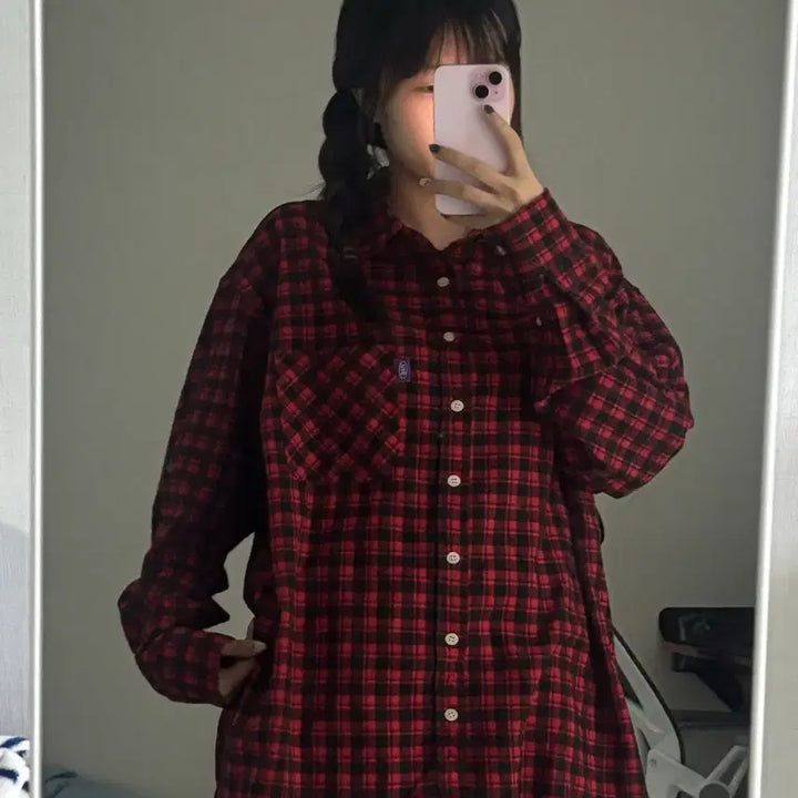 [BUNJANG] YESEYES Checkered Shirt L / 예스아이씨 YES 체크셔츠 L
