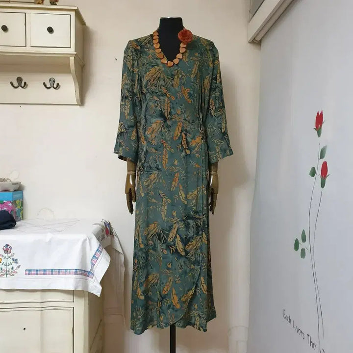 [BUNJANG] MATT AND MEL Banana Leaf Tie-Dye Wrap Dress Robe / MATT AND MEL 멧앤멜 바나나리프 타이다이 랩 원피스 로브