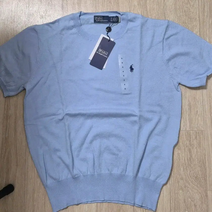 [BUNJANG] Polo Ralph Lauren Knit Top / 폴로 랄프로렌 반팔 니트 하늘색