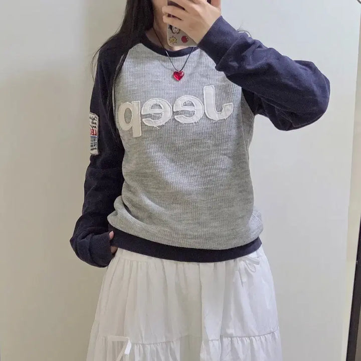 [BUNJANG] Jeep Raglan Patch Sweatshirt / Jeep 지프 래글런  나그랑 패치 맨투맨