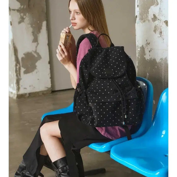 [BUNJANG] Murr Fluffy Backpack (Black Star) / 무르 플러피 백팩 (블랙스타)