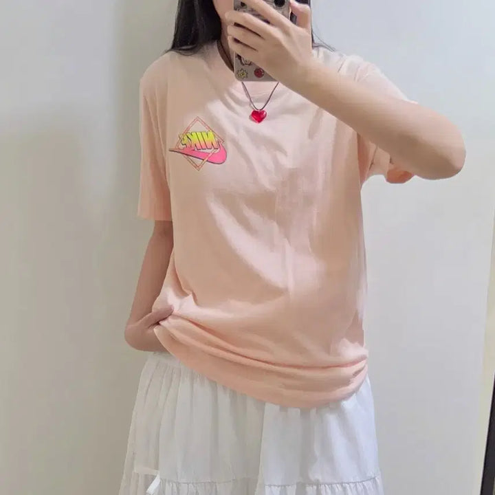 [BUNJANG] Nike Beach Rollerblade Coral T-Shirt / 나이키 비치 롤러브레이드 라운드 코랄 반팔티셔츠