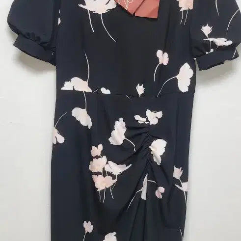 [BUNJANG] Max Mara Flower Pattern Black Midi Dress / 막스마라 플라워 패턴 블랙 원피스