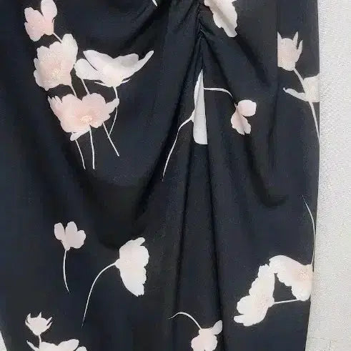[BUNJANG] Max Mara Flower Pattern Black Midi Dress / 막스마라 플라워 패턴 블랙 원피스