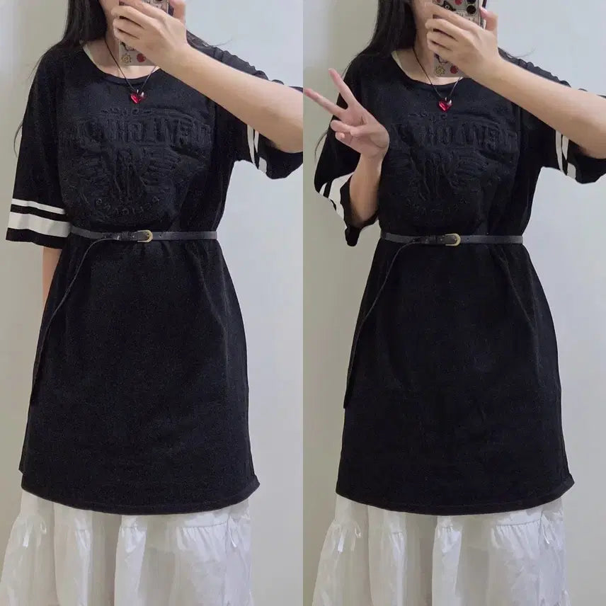 [BUNJANG] NBA Black Short Sleeve Long Dress / NBA 블랙 반팔 롱원피스