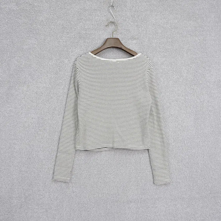 [BUNJANG] SLEEK Ribbed Striped Cardigan and Tank Top Set / SLEEK 여성 골지 스트라이프 나시 가디건 세트 free