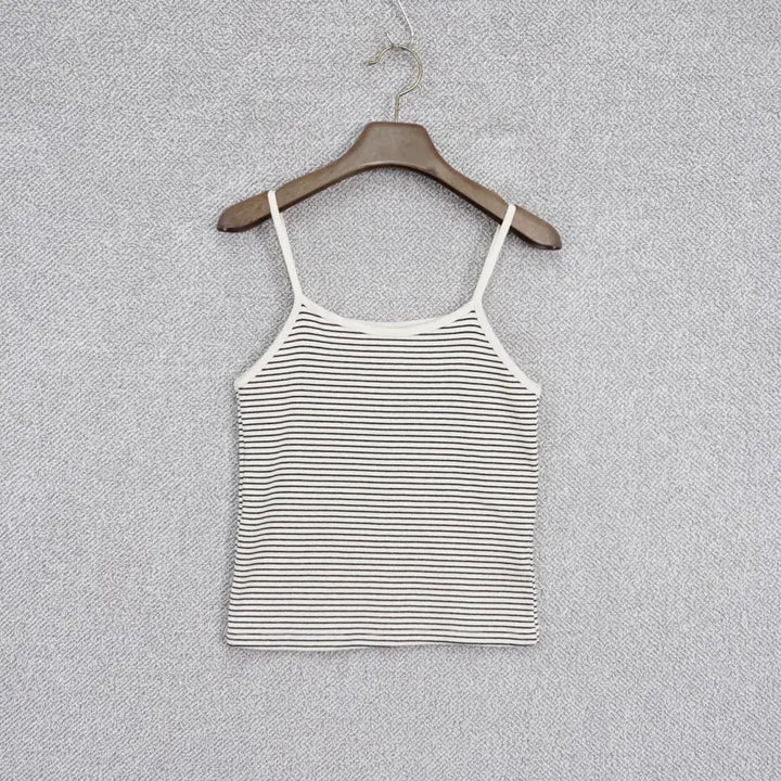 [BUNJANG] SLEEK Ribbed Striped Cardigan and Tank Top Set / SLEEK 여성 골지 스트라이프 나시 가디건 세트 free