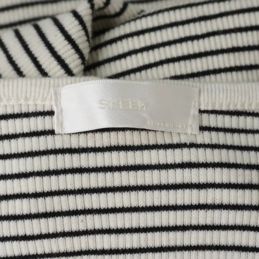[BUNJANG] SLEEK Ribbed Striped Cardigan and Tank Top Set / SLEEK 여성 골지 스트라이프 나시 가디건 세트 free