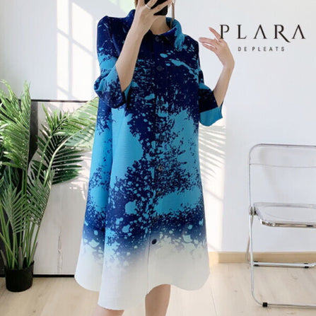 [BUNJANG] Plala Sprinkle Blue Pleated Dress / 플라라 스프링클 블루 플리츠 원피스 free