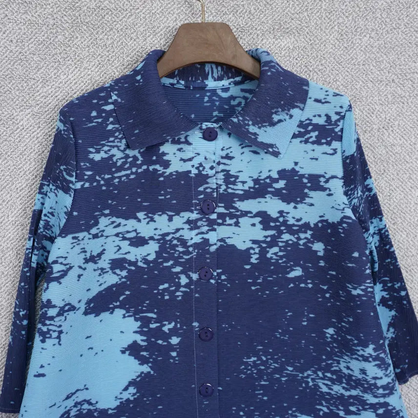[BUNJANG] Plala Sprinkle Blue Pleated Dress / 플라라 스프링클 블루 플리츠 원피스 free
