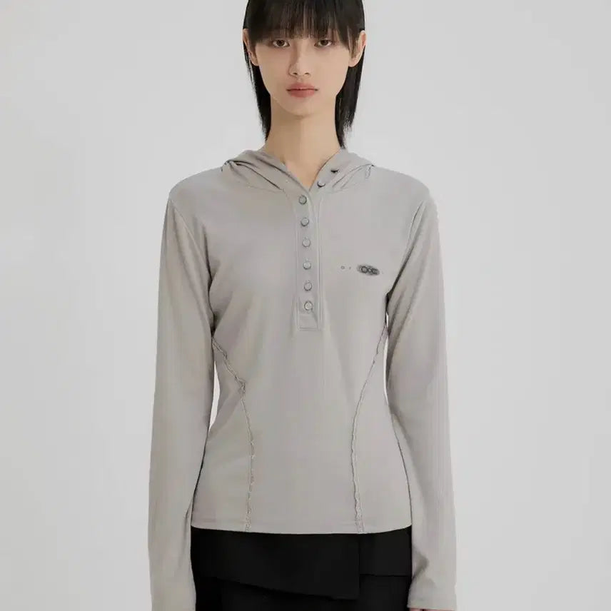 [BUNJANG] Flareup Button-Up Lace Hoodie Gray / [택o새상품] 플레어업 버튼업 레이스 후디 그레이