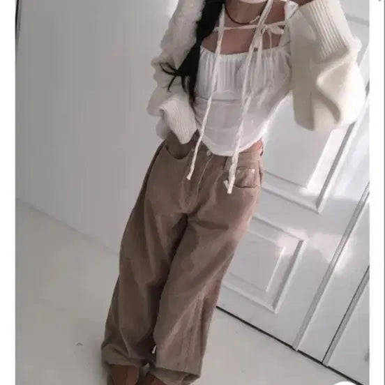 [BUNJANG] Modimood Square Shirring Knit Blouse / 에이블리 모디무드 스퀘어 셔링 니트 블라우스
