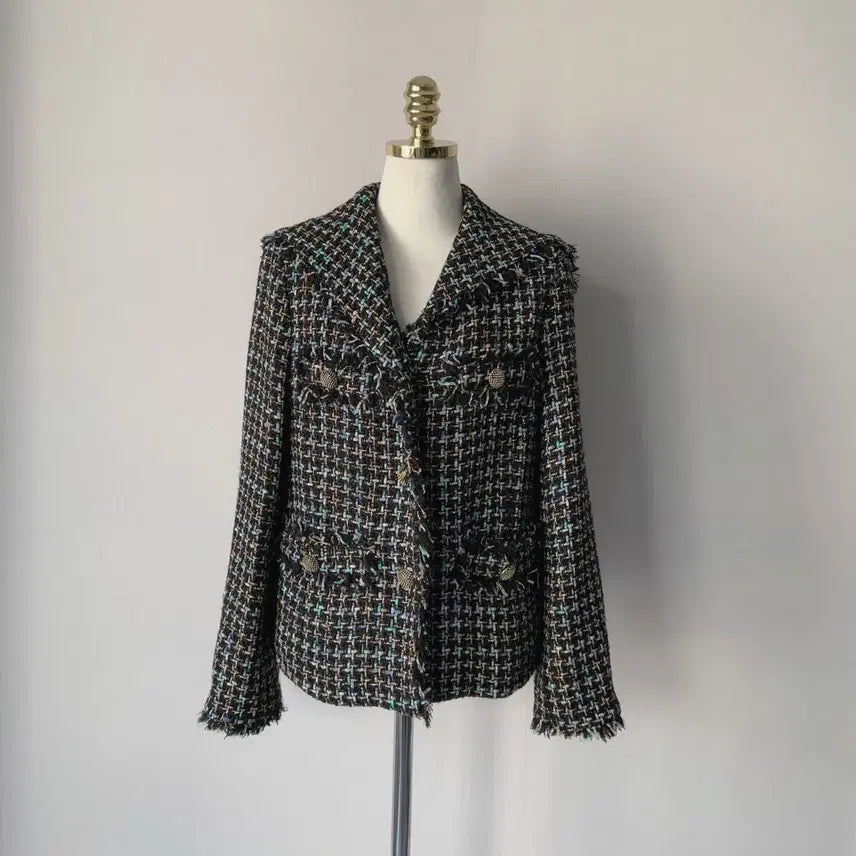 [BUNJANG] Karl Lagerfeld Tweed Jacket - Black / 칼라거펠트 트위드 자켓 블랙