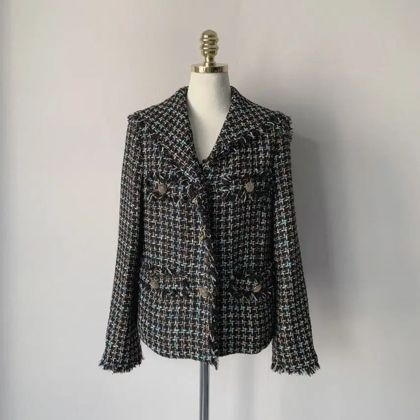 [BUNJANG] Karl Lagerfeld Tweed Jacket - Black / 칼라거펠트 트위드 자켓 블랙