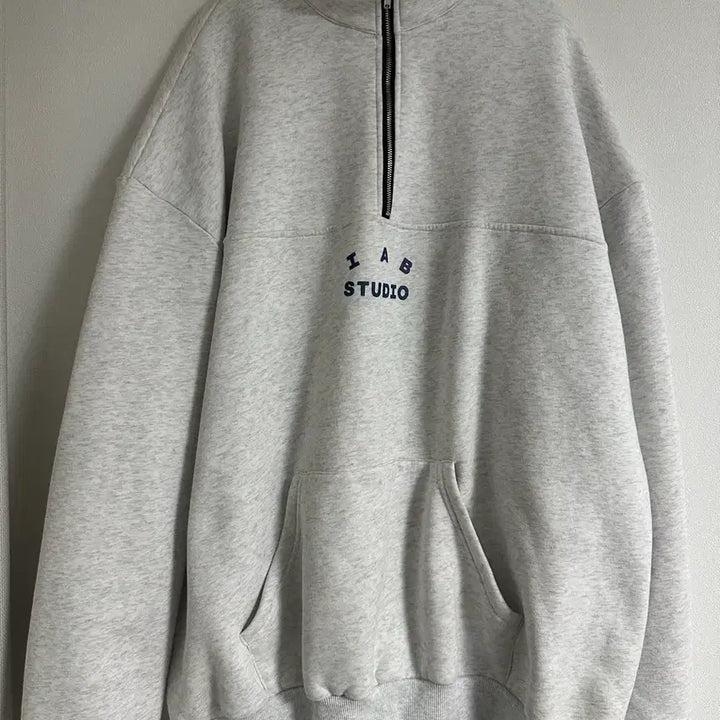 [BUNJANG] IAB Studio Half Zip Pullover - Light Grey / [XL] 아이앱 스튜디오 하프 집 풀오버 - 라이트 그레이