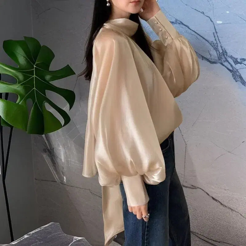 [BUNJANG] Organza Chiffon Ribbon Tie See-through Blouse / [3컬러/*바로배송*] 오간자 쉬폰 리본 타이 시스루 블라우스