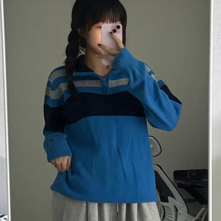 [BUNJANG] Tommy Hilfiger Half-Zip Knit Sweater XL / 타미힐피거 반집업니트 XL