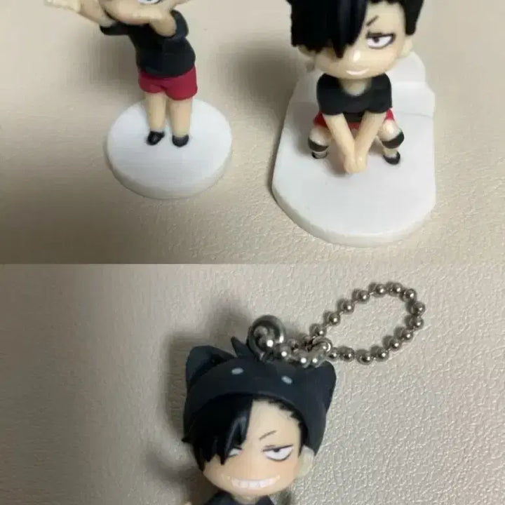 [BUNJANG] Haikyu Kuroo &amp; Lev Animal Mascot Cat Keyring Bundle Set / 일괄) 하이큐 쿠로오 리에프 피규어 동물 마스코트 고양이 키링