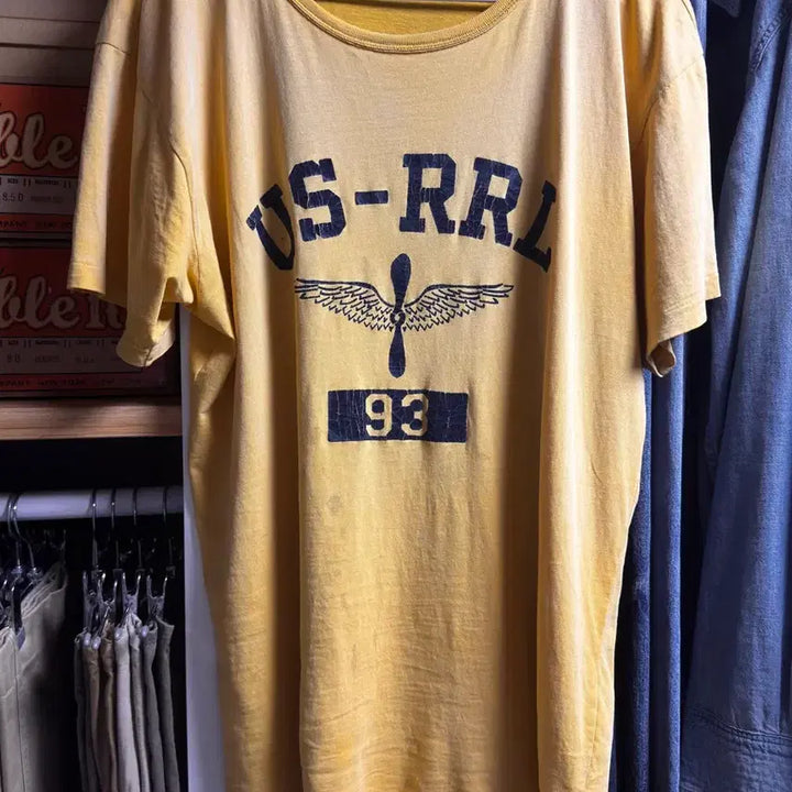 [BUNJANG] RRL Graphic Short Sleeve T-shirt Yellow / [M] RRL 그래픽 반팔 티셔츠 옐로우