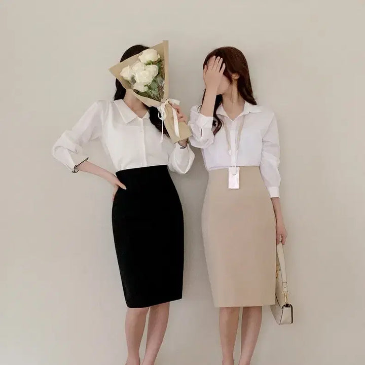 [BUNJANG] Attrangs H-Line Skirt Black / (새상품)아뜨랑스 H라인 스커트 블랙