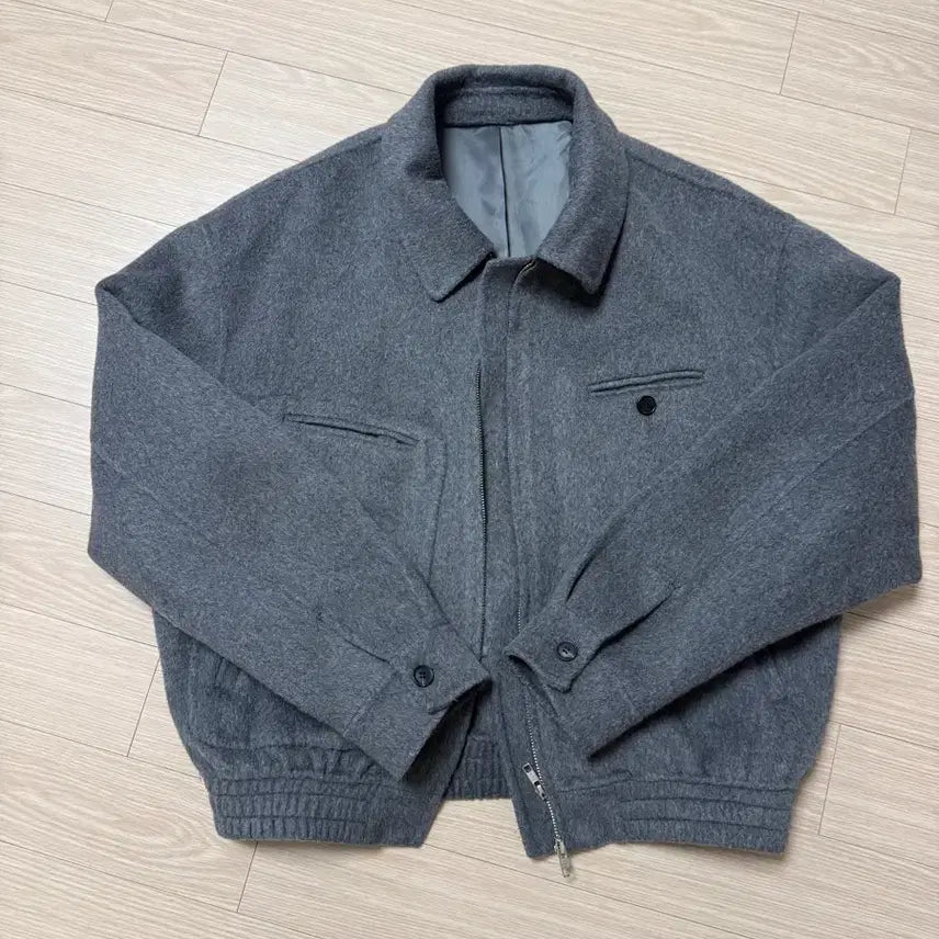 [BUNJANG] Intempo Mood Wool Blouson Gray Jacket / [L] 인템포무드 울 블루종 그레이 자켓