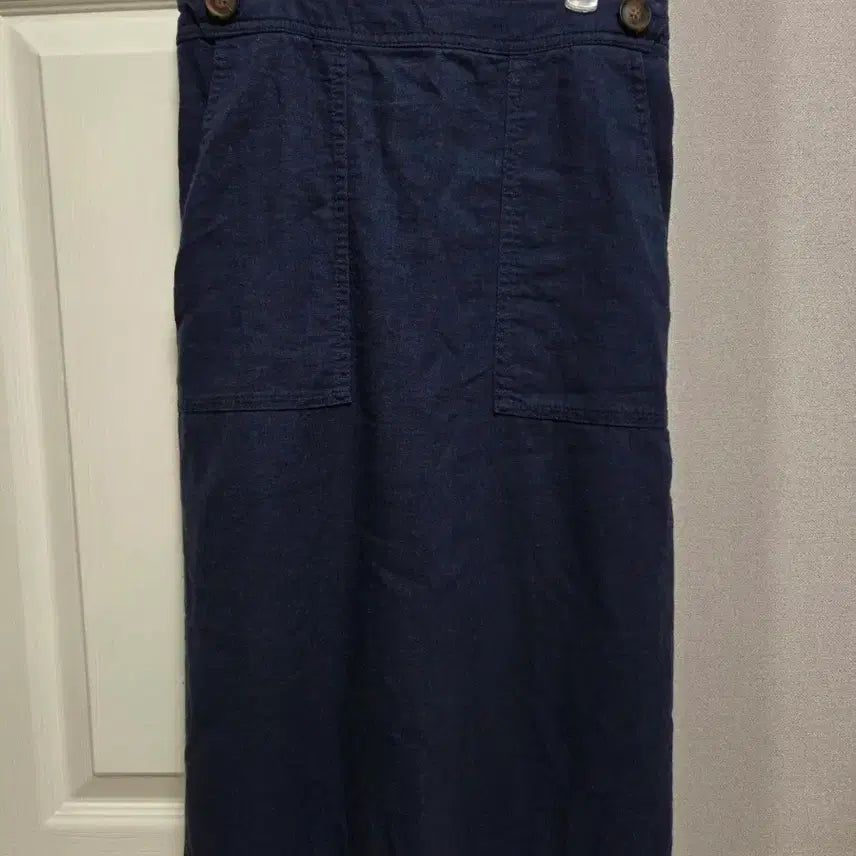 [BUNJANG] Spao Navy Linen Midi Skirt / 스파오 네이비 린넨 미디 스커트 S