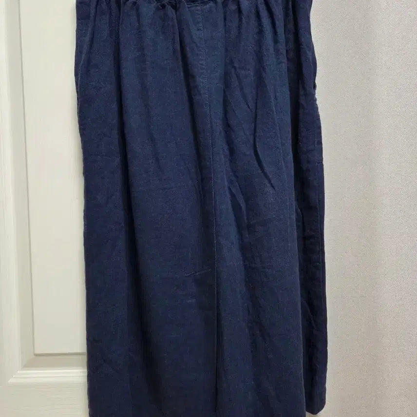 [BUNJANG] Spao Navy Linen Midi Skirt / 스파오 네이비 린넨 미디 스커트 S