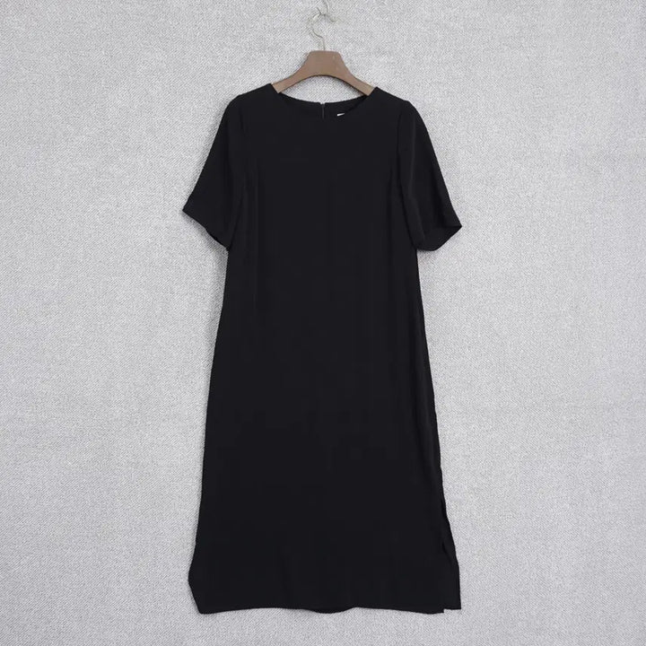[SOLD OUT] 데일리룩 여성 촤르르 폴리 반팔 원피스 L