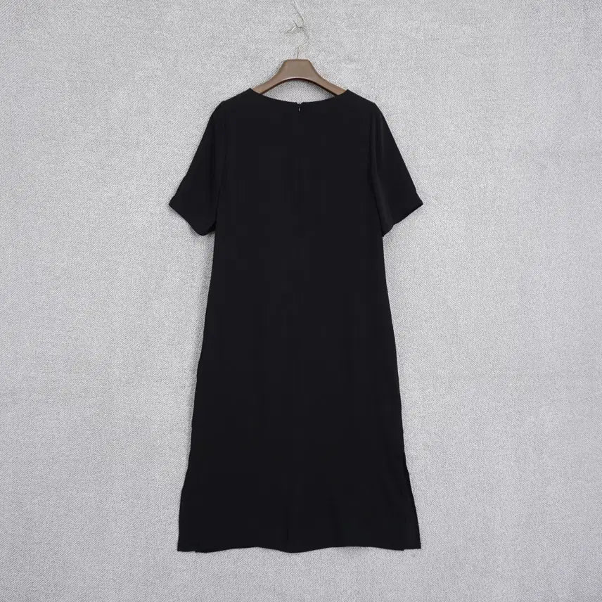 [SOLD OUT] 데일리룩 여성 촤르르 폴리 반팔 원피스 L