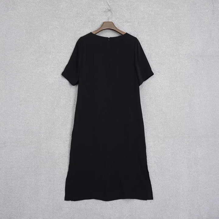 [SOLD OUT] 데일리룩 여성 촤르르 폴리 반팔 원피스 L