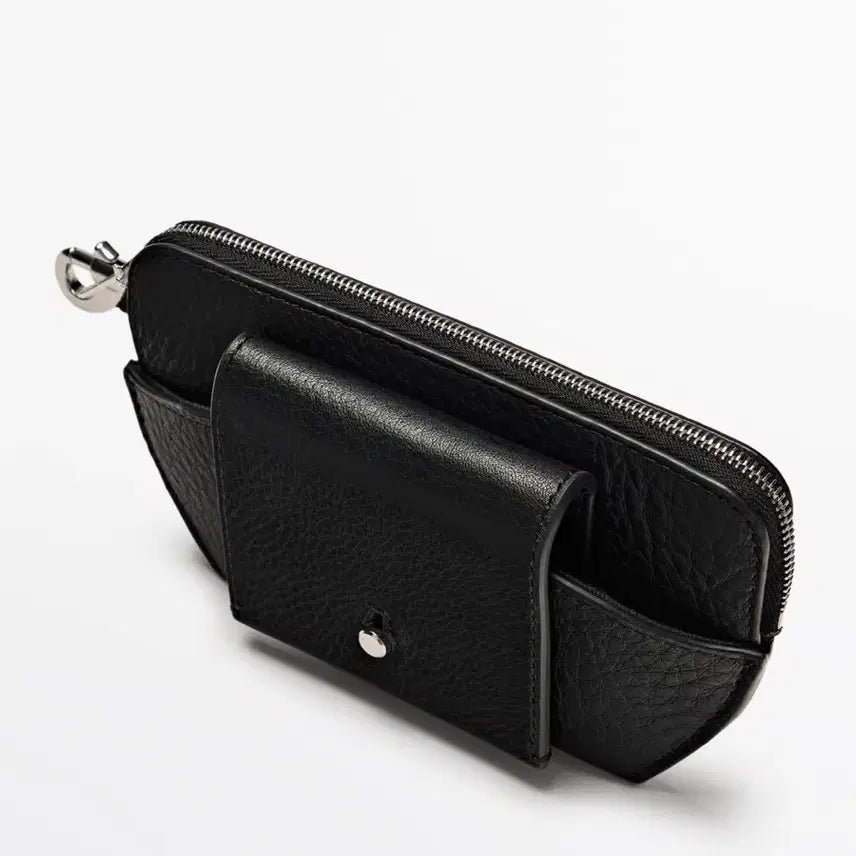 [BUNJANG] Massimo Dutti Nappa Leather Sunglasses Case Wallet Necklace Black / 마시모두띠 나빠 레더 선글라스 목걸이 지갑 블랙