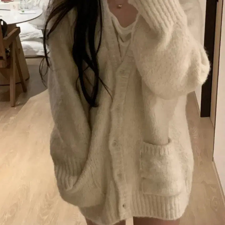[BUNJANG] Oini Half Cardigan Ivory / [실착 1회] 오이니 하프 가디건 아이보리
