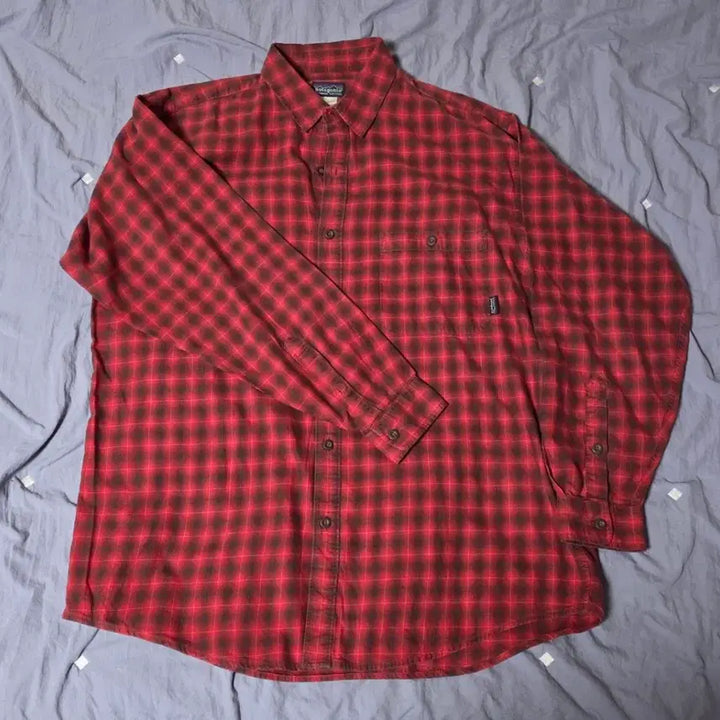 [BUNJANG] Patagonia Organic Cotton Checkered Shirt - Red - L / 파타고니아 오가닉 코튼 체크 셔츠 레드 L