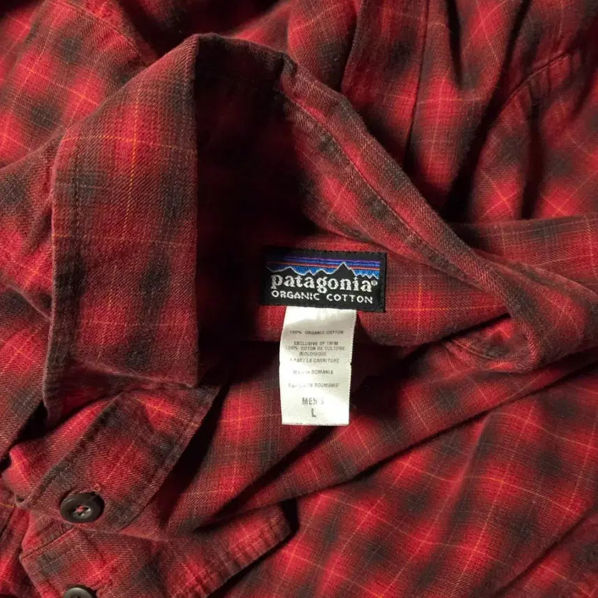 [BUNJANG] Patagonia Organic Cotton Checkered Shirt - Red - L / 파타고니아 오가닉 코튼 체크 셔츠 레드 L