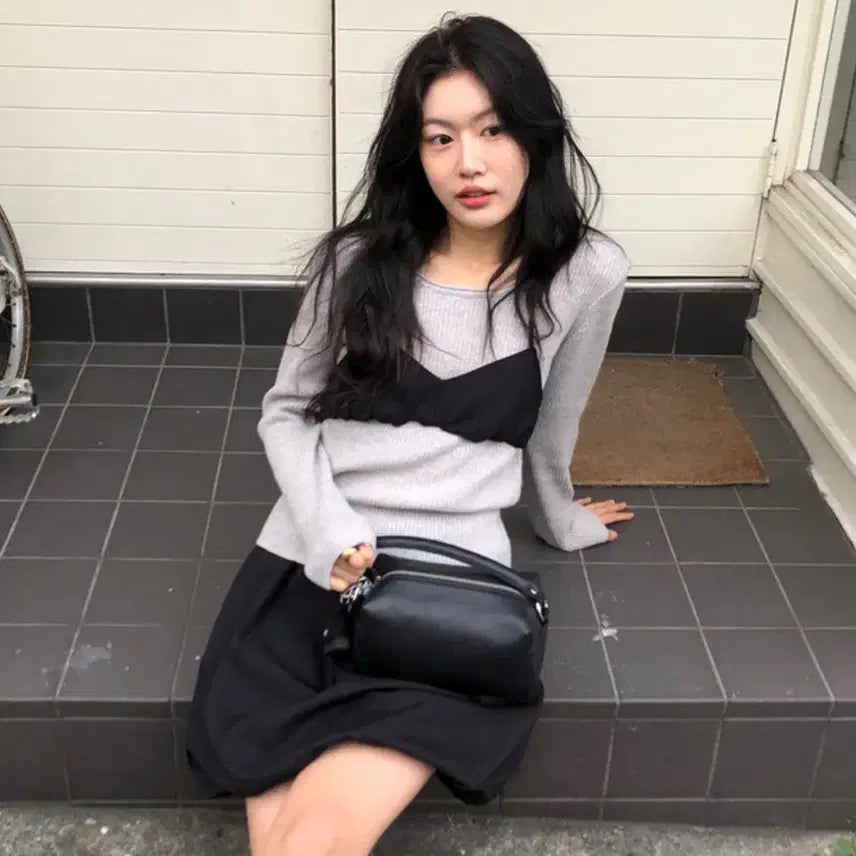 [BUNJANG] UnderB Favor Ribbed Knit - Ultimate Gray / [택o새상품] 언더비 Favor 여리핏 골지 니트 얼티밋그레이 기본