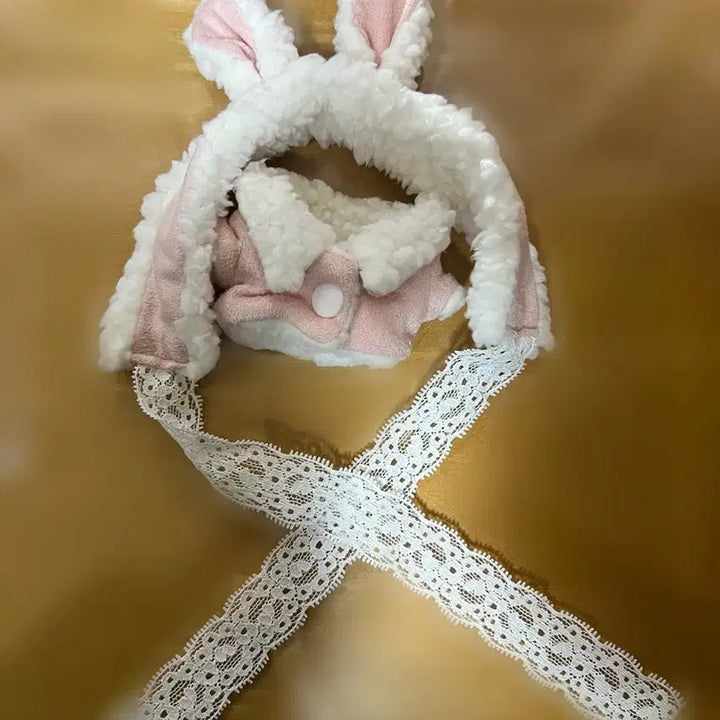 [SOLD OUT] 10cm 인형옷 한마옷장 한마 양털세트 분홍 토끼
