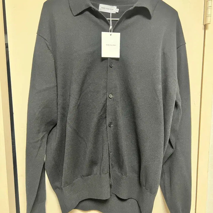 [BUNJANG] Steady-Everywhere Cotton Collar Cardigan Black Size 1 / 스테디에브리웨어 코튼 칼라 가디건 블랙 1사이즈 새상품