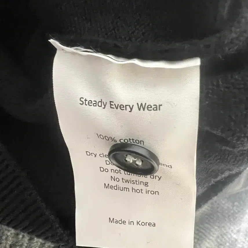 [BUNJANG] Steady-Everywhere Cotton Collar Cardigan Black Size 1 / 스테디에브리웨어 코튼 칼라 가디건 블랙 1사이즈 새상품
