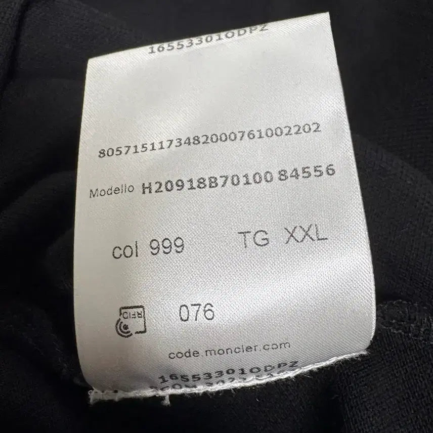 [BUNJANG] Moncler Long Sleeve Black T-shirt XXL / 몽클레어 긴팔  블랙 XXL