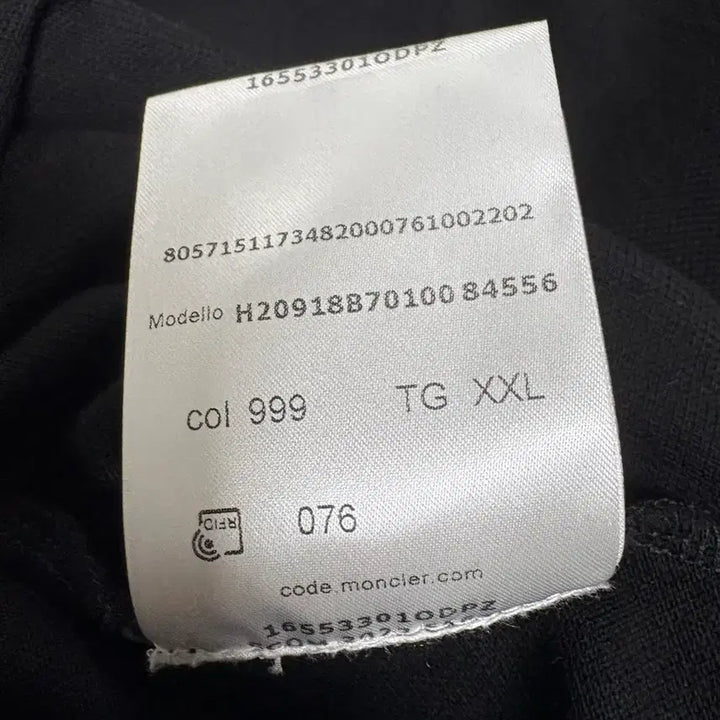 [BUNJANG] Moncler Long Sleeve Black T-shirt XXL / 몽클레어 긴팔  블랙 XXL