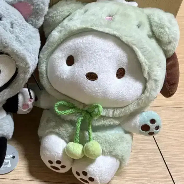 [BUNJANG] Sanrio Cat Hoodie Medium Plush Set (My Melody &amp; Pochacco) / 산리오 고양이 후드 중형 인형 세트