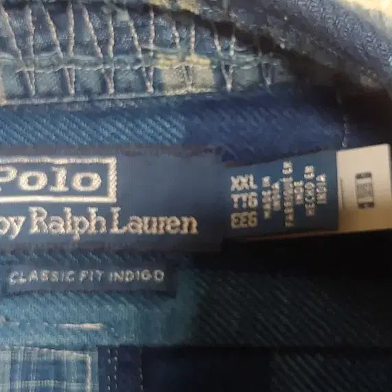 [BUNJANG] Polo Ralph Lauren Patchwork Shirt / 폴로 랄프로렌 패치워크 셔츠 블루