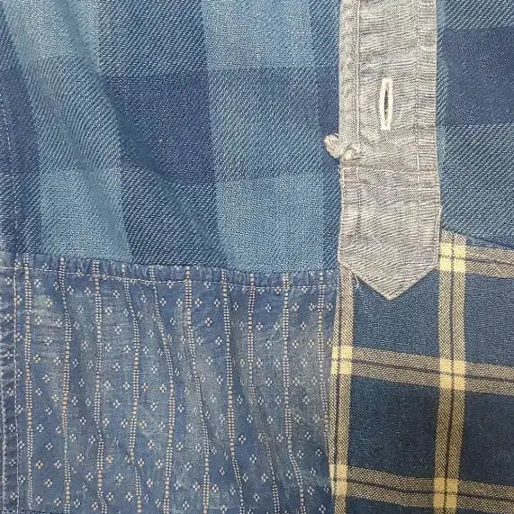 [BUNJANG] Polo Ralph Lauren Patchwork Shirt / 폴로 랄프로렌 패치워크 셔츠 블루