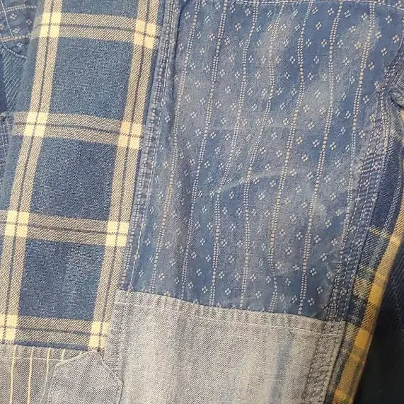 [BUNJANG] Polo Ralph Lauren Patchwork Shirt / 폴로 랄프로렌 패치워크 셔츠 블루