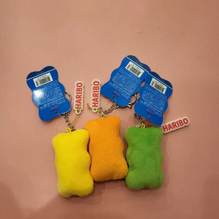 [SOLD OUT] 하리보 젤리곰 인형 키링 (노랑/주황/초록) 세트