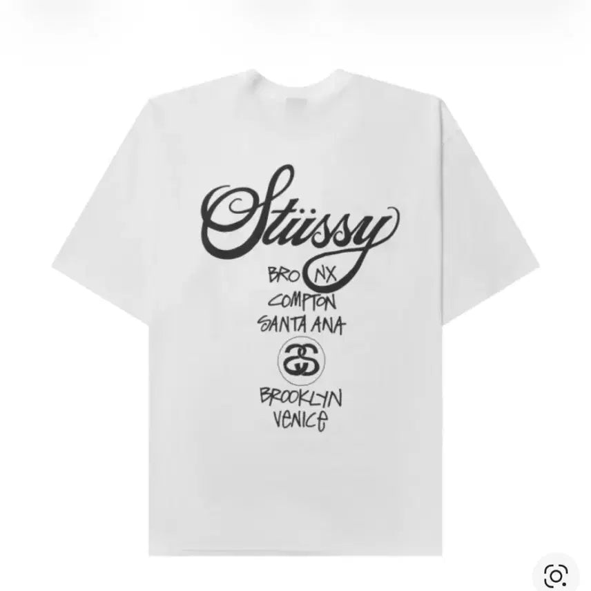 [BUNJANG] Stussy World Tour T-shirt White L / [새상품] 스투시 월드투어 티셔츠 화이트 L