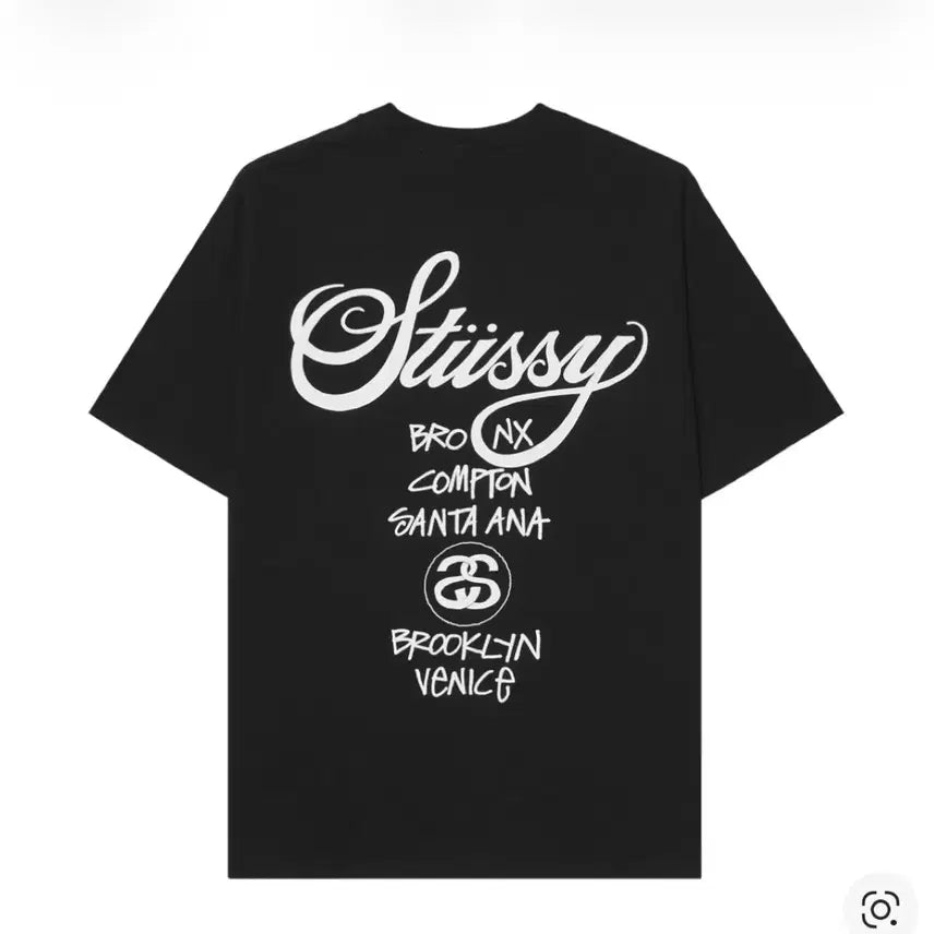 [BUNJANG] Stussy World Tour T-shirt Black / [새상품] 스투시 월드투어 티셔츠 블랙 L, XL