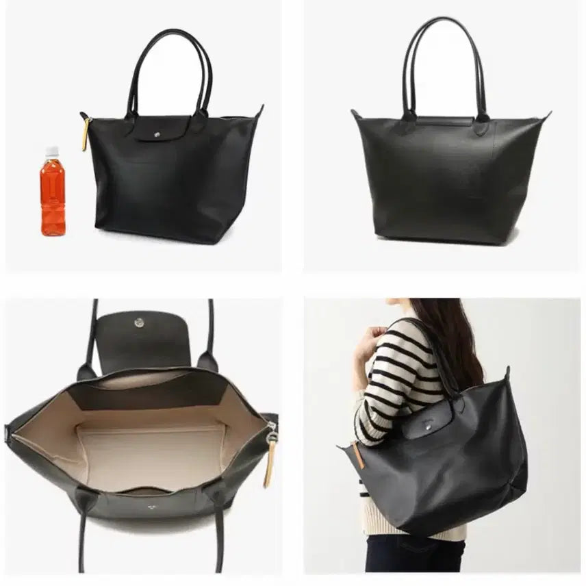 [SOLD OUT] 롱샴 르플리아쥬 시티 토트백 블랙 L