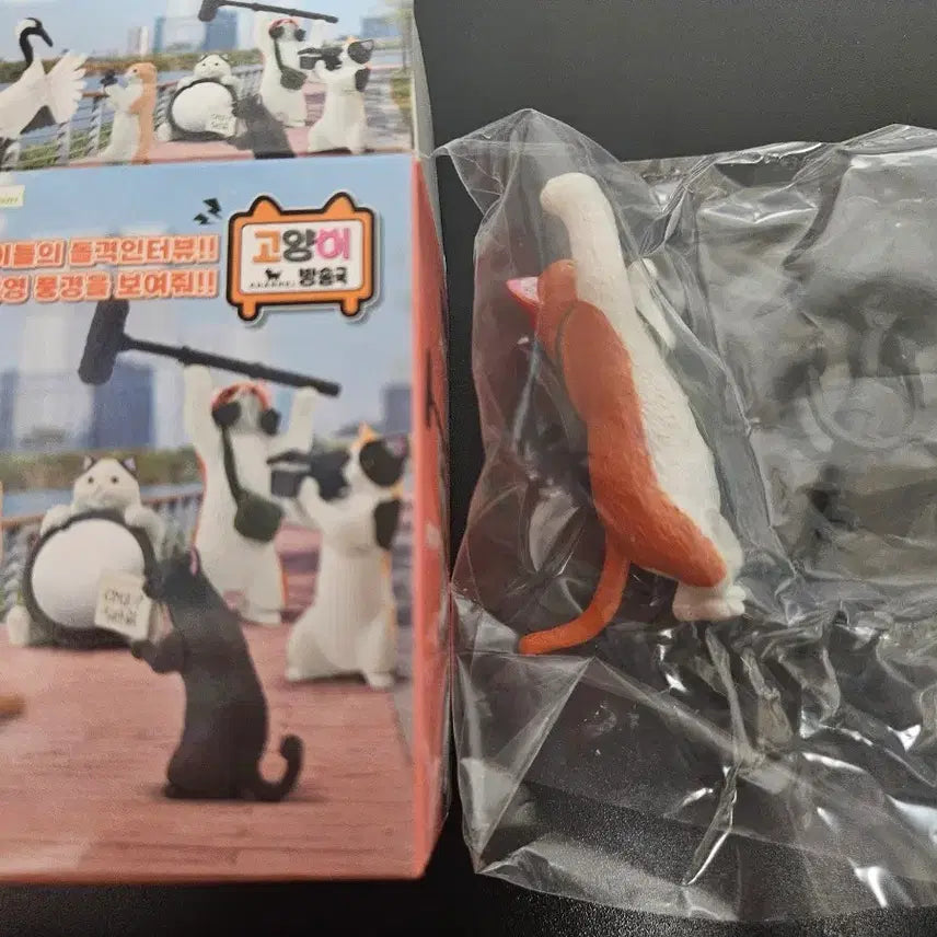 [BUNJANG] Unknown Interview Cat Figure with Microphone / 방송국 인터뷰 고양이 가챠. 마이크